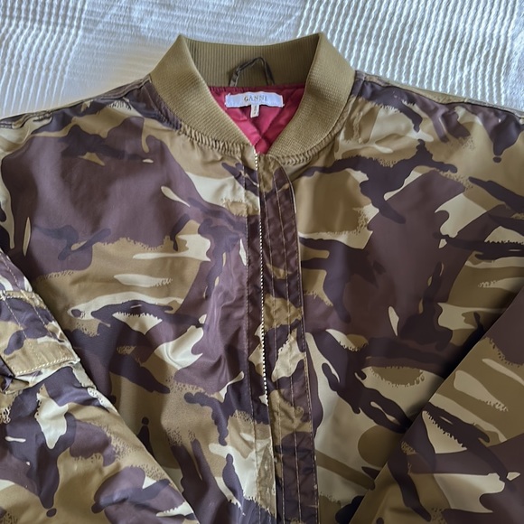 GANNI Camouflage Print Bomber Jacket size S - Picture 5 of 13